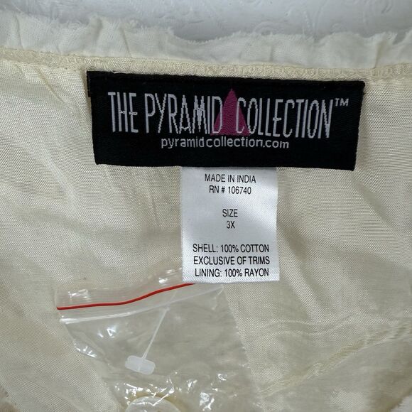 NEW Pyramid Collection Boho Lace eyelet Cardigan Jacket Women 3X Cream NWOT - Picture 10 of 13